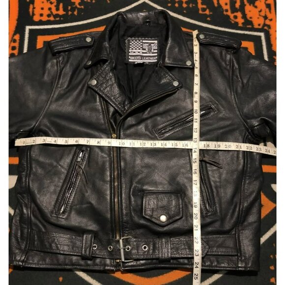 VTG Leather Jacket Size 46 Men, Thick and Resistant Leather Rebel Style - Picture 6 of 6